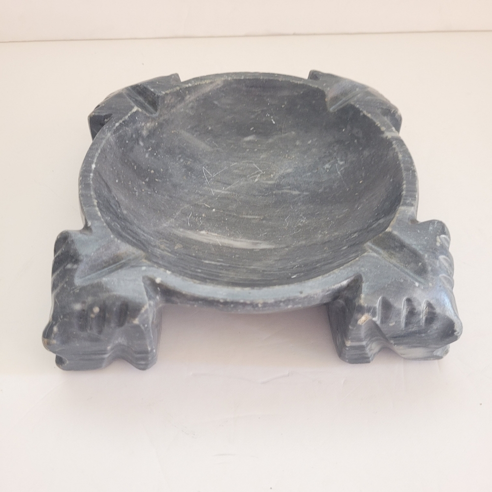 Vintage Marble Mayan Aztec Gray Ashtray Centerpiece,Catchall Stone bowl …